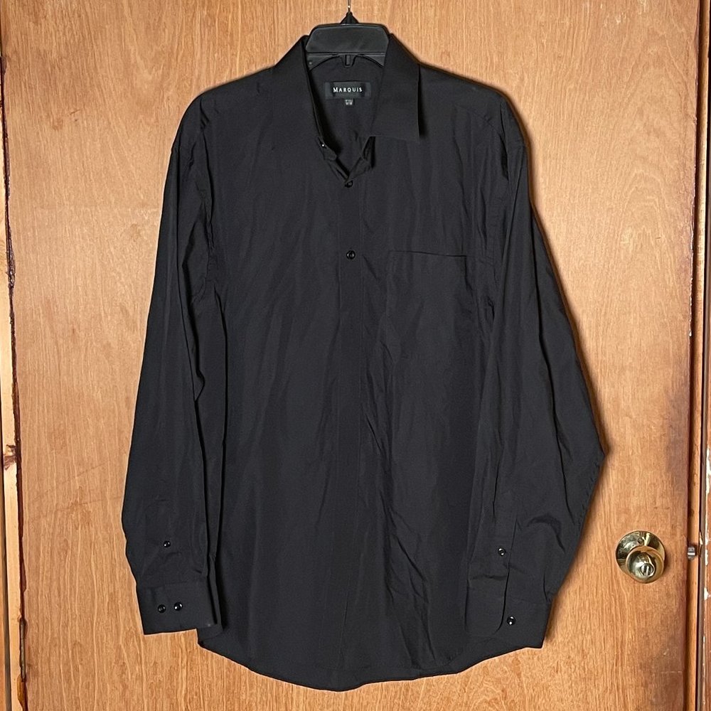 Marquis Button-Up Long-Sleeve, Black in Large